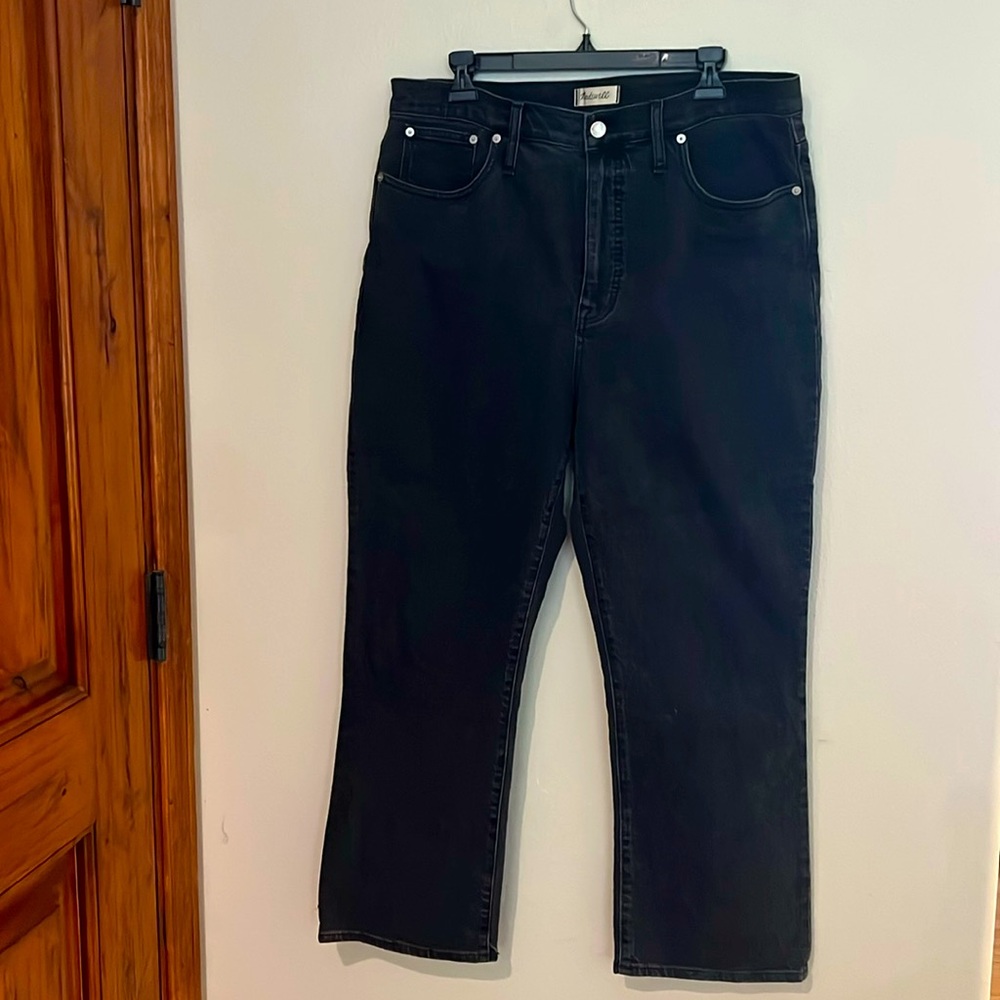 Madewell Washed Black Denim Slim Demi Boot Jeans